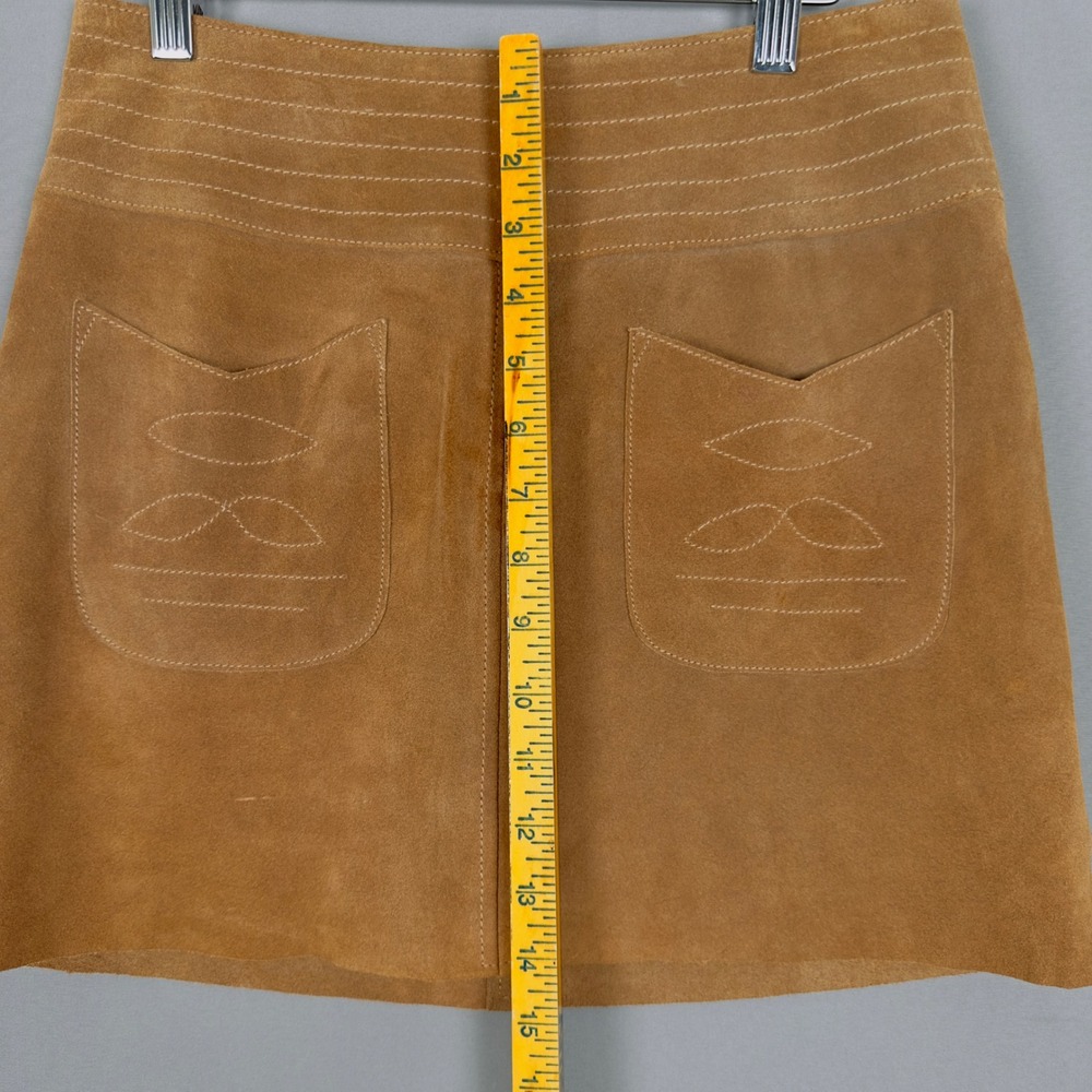 Free People Modern Love Suede Mini Skirt Tan Brown Boho Western Size 4 - Picture 3 of 9